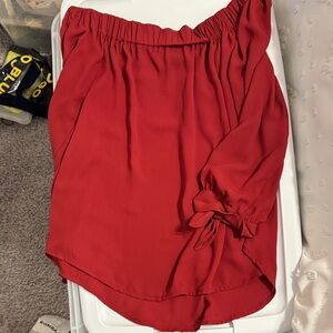 Express Red Off-Shoulder Blouse